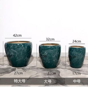极速特大号陶瓷花盆欧式客厅家用超大落地幸福树大口径创意阳台种