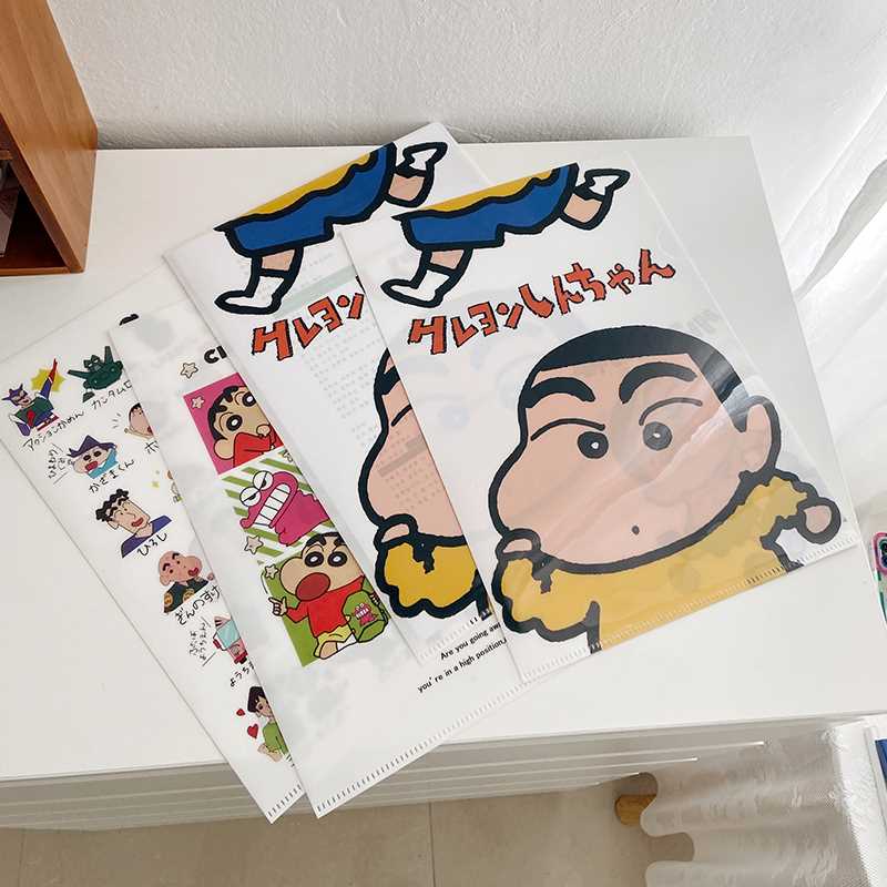 好货ins风可爱蜡笔小新卡通文件夹A4单片L夹试卷袋文件袋资料整理