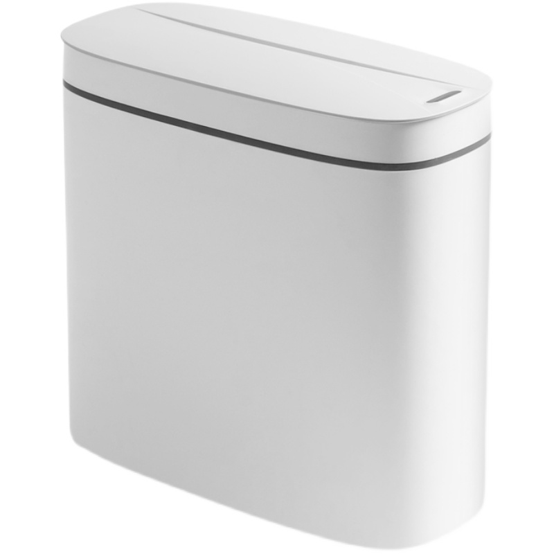 智能感应式垃圾桶卫生间自动开厕所纸篓塑料夹缝脚踢开盖现代轻奢