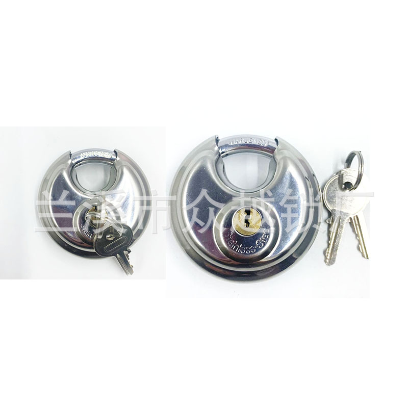 不锈钢圆饼锁工厂  众创五金厂 挂锁 定制各种锁具 配件  链条锁