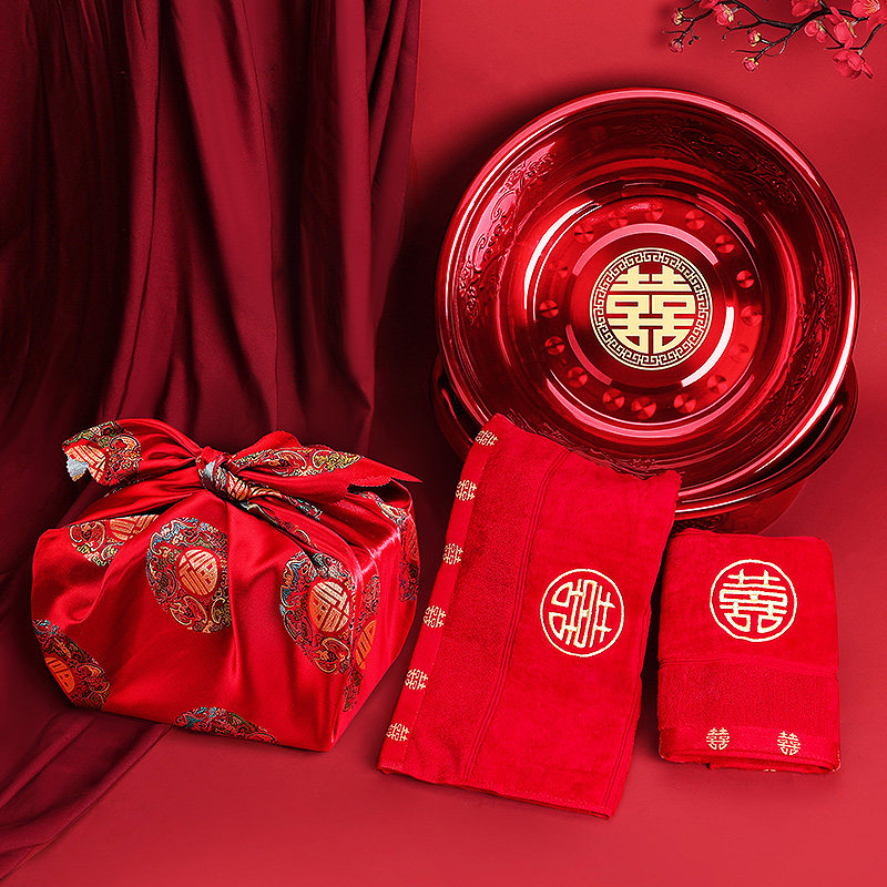 好货结婚用红包袱皮婚礼女方陪嫁套装用品大全婚庆喜盆包裹布一对