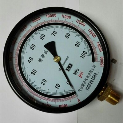 极速常州150mm 双刻度精密压力表 YB-150A 10mpa 1450psi M20X1.5