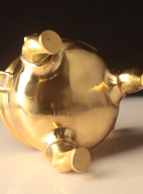 双耳三足鼎炉纯铜居家供佛纯铜香炉家用室内盘香炉供奉焚香炉