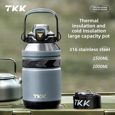 Tkk吨桶吨保温杯大容量男子2025年新的大型不锈钢学生冷运动水壶