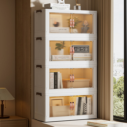 飘窗收纳柜简约落地飘窗储物柜窗台小书柜简易家用多层收纳置物柜