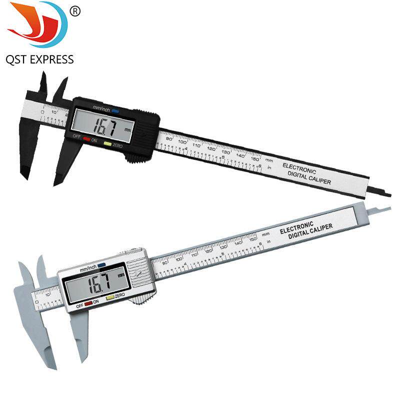 全速通电子数显游标卡尺 0-150mm黑/银色塑料卡尺 测量工具内外径