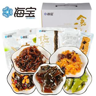 大连海宝佃煮海带丝海带结昆布豆开袋即食海草裙带菜泡椒梗段零食