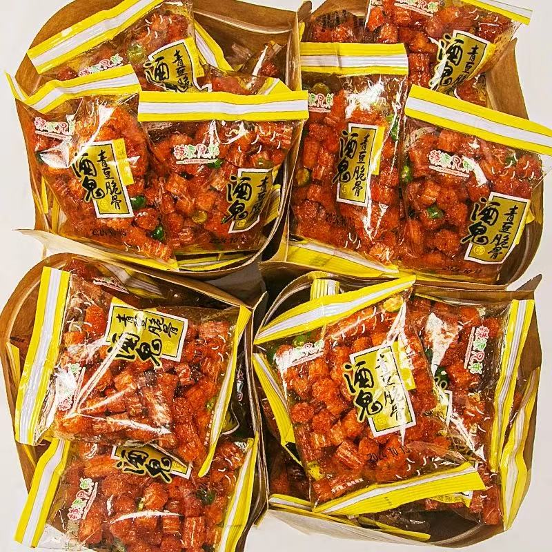 【补贴直降】网红麻辣酒鬼青豆脆骨辣条手撕大刀肉8090儿时经典回