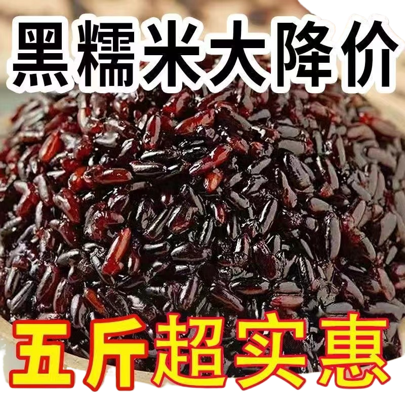 黑糯米黑血糯米粘糯粽子专用糯米煮粥紫糯米东北酿酒血糯米商用