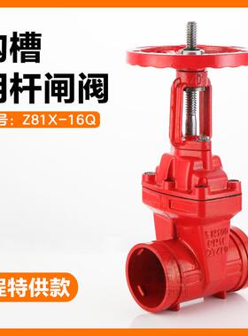 Z81X沟槽明杆闸阀消防管道泵房阀门开关卡箍式软密封闸门DN100
