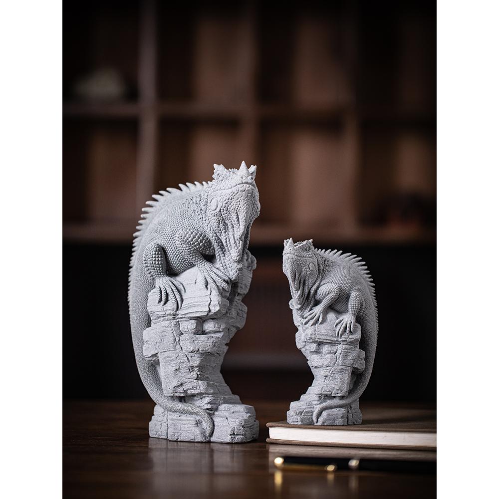 中式复古变色龙蜥蜴茶宠摆件假山盆栽鱼缸造景园艺微景观桌面装饰