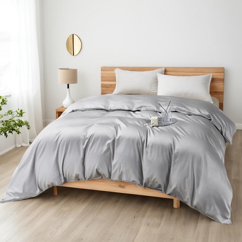 新款全棉60支贡缎长绒棉被套单件斜纹素色纯色单被罩