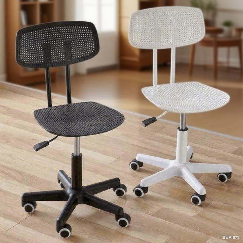 办公电脑升降椅子客厅写字转椅学生居家无扶手靠背椅万向轮滑轮椅