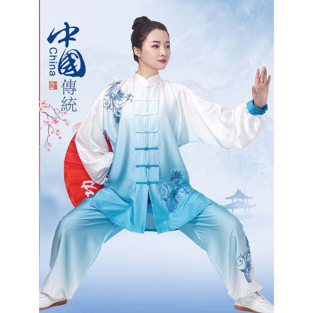 小河山春夏渐薄色系太极套装女式新雅式太极练习套装男式太极表演