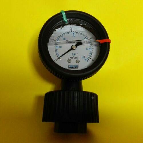 hfdy塑料耐震压力表 内螺纹G1/2 包塑耐震压力表 0～4kg 0～60psi
