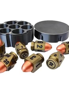 D6 Bullet Dice SetD6子弹骰子工艺品摆件装饰含底座树脂