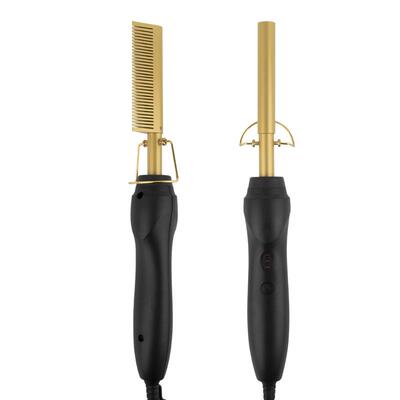 Electric Hot Hair Curler Comb Iron 电卷发铜梳干湿两用直发棒
