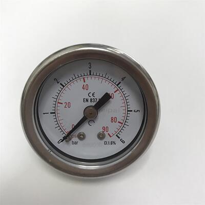 41mm全钢轴向压力表（正面47mm）压力0～90psi～6bar 2.5级 M10X1
