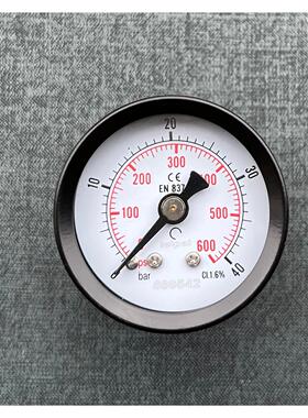 轴向压力表 40bar 600psi气压表 4MPA 水压表 直径40mm EN837.1