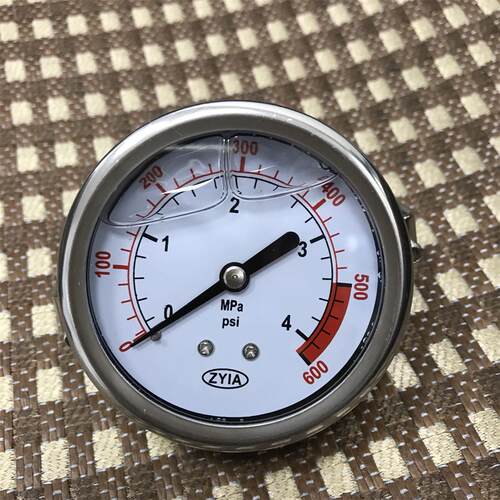 轴向带支架耐震压力表 yn-60z-u 0-4mpa 0-600psi 螺纹ZG1/4 zyia