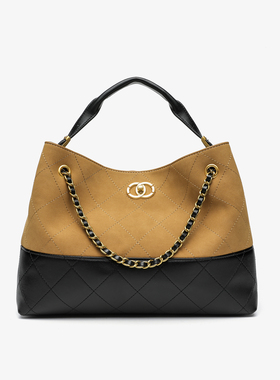 卡尔 蔻斯时尚菱格链条托特包CK25641K棕色