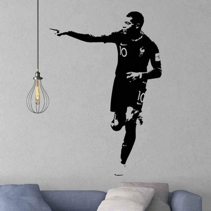 手指远方 10号足球运动员图案 精雕墙贴 宿舍装饰贴纸