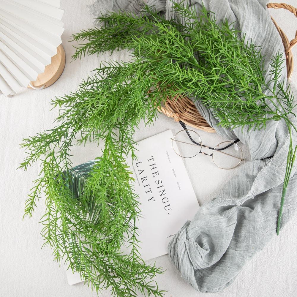 假花仿真叶子手感松针壁挂藤仿真花微景观室内植物墙MW26636