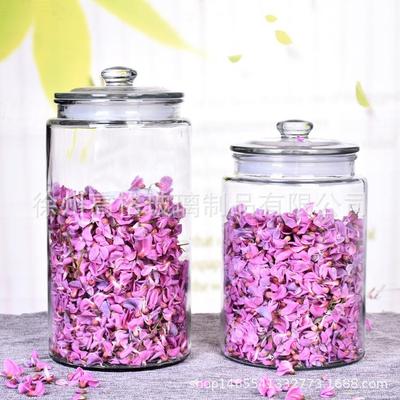 玻璃茶叶罐透明密封药材玻璃展示罐大号展示瓶干果杂粮储物罐