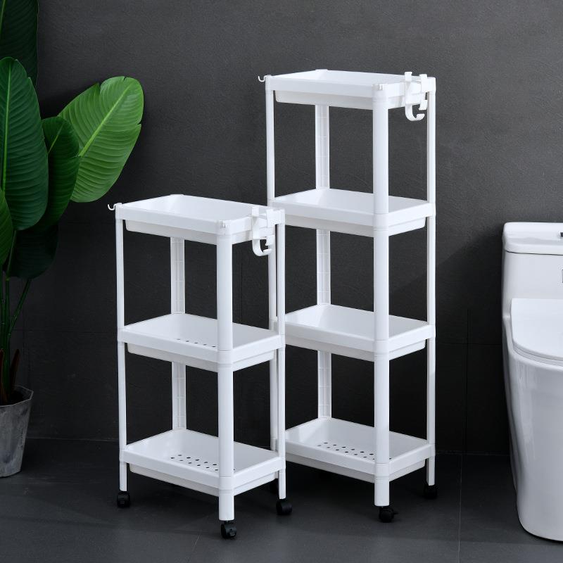 卫生间落地式置物架浴室夹缝收纳架厨房窄柜冰箱洗衣机客厅省空间