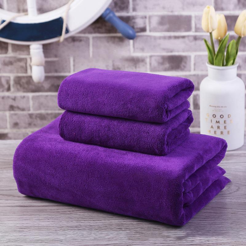 美容院浴巾三件套柔软吸水不掉毛酒店毛巾套装按摩店大毛巾可