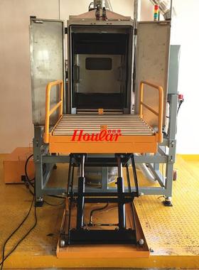 olar带滚筒电动升降台平 800kg固定u式升降机h 带滚轮升降台 非标