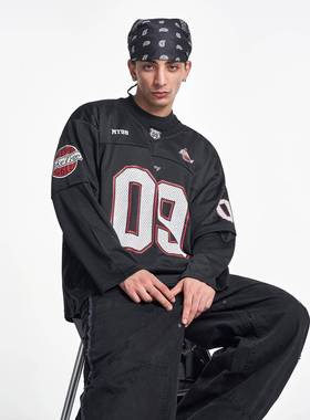 MT99衣【2025季新款秋街舞穿PHA搭长卫】美袖式运动宽松原白色上