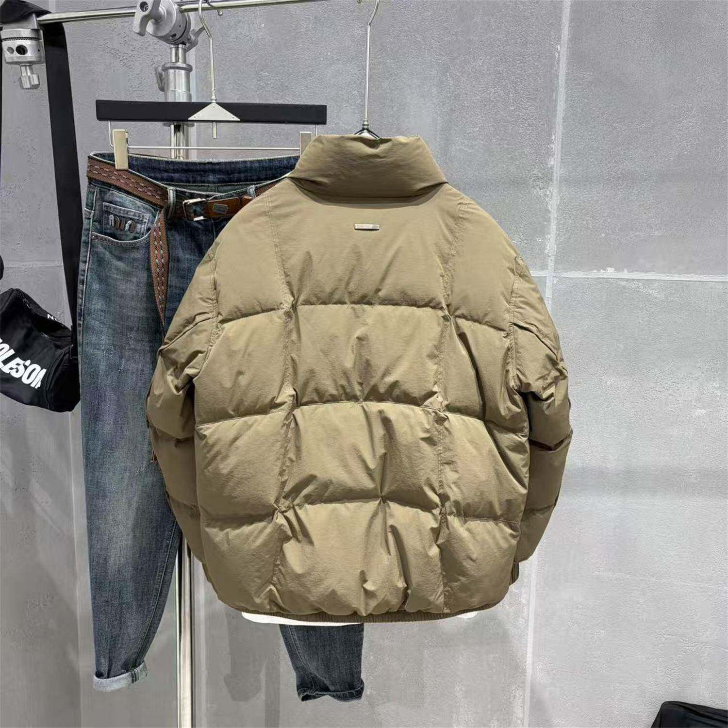 款立领羽绒外套男包冬厚季加保暖面服高品质FAN90短白鸭绒百搭简