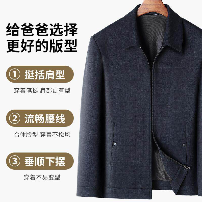 中年男衣装爸爸装春秋款中年老男士SC-YX399外套翻休闲夹克春季领