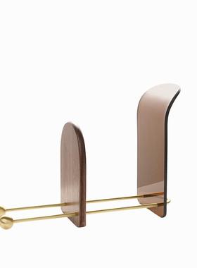 现代轻奢亚克力金属书立书架夹书档书房桌面收纳架摆件软装饰品