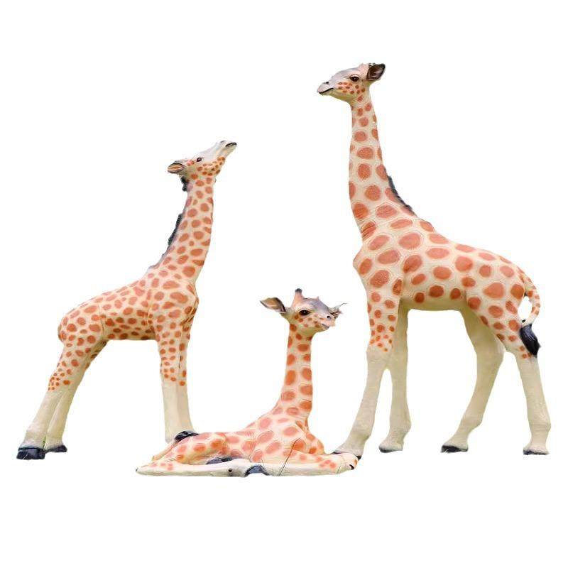 仿真长颈鹿动物摆件户外大型玻璃钢雕塑幼儿园林景区落地装饰小品,家居饰品,户外/庭院摆件,淘宝优惠券,粉丝福利购,淘宝优惠卷