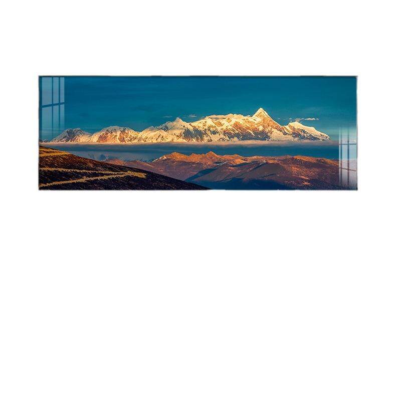 日照金山客厅装饰画背有靠山沙发背景墙壁画高级感山水风景挂画