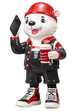 网红滑板熊潮玩卡通创意现代客厅装饰简约家居电视柜树脂小众摆件