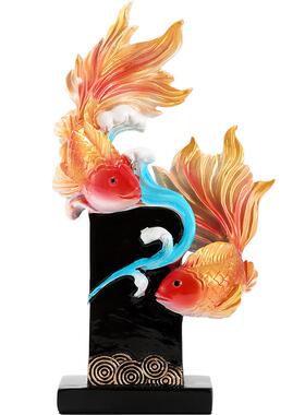 年年有余如鱼得水招财摆件客厅酒柜电视柜锦锂家居装饰品乔迁礼物