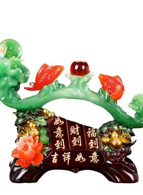 厂家直销树脂仿玉吉祥如意玉如意摆件创意中式客厅玄关家居摆件