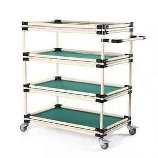 防静电精益管周转车带刹车静音四轮厂家车间物料架多层中小手推车