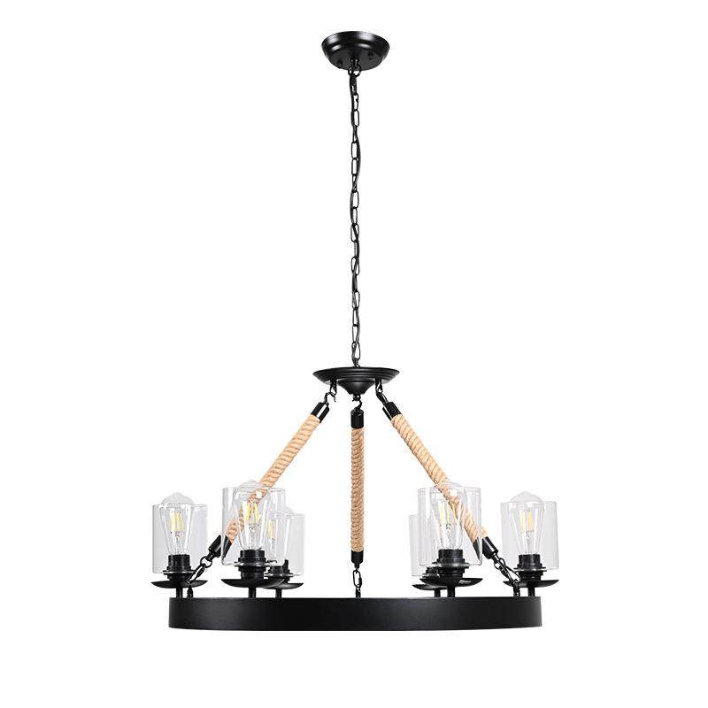 创意个性麻绳理发店网咖餐厅咖啡复古工业风吊灯怀旧铁艺酒吧灯具,家装灯饰光源,智能吊灯,淘宝优惠券,粉丝福利购,淘宝优惠卷