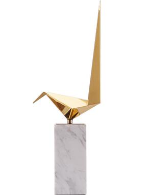 欧式金属千纸鹤摆件酒店样板房软装饰品几何客厅电视柜小鸟工艺品