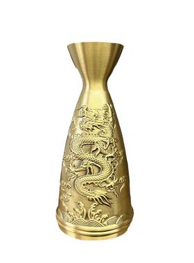 黄铜分酒器摆件倒酒容器杯子工艺品家用客厅供桌摆件龙凤小花瓶