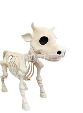 骷髅牛万圣节骷髅马小牛骨架道具创意庭院草坪摆件爆款家居