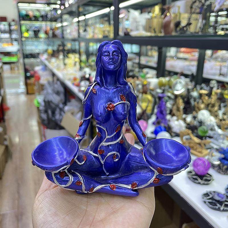 森林守护女神大地之母水晶球底座蛋形底托树脂工艺品家居摆件,家居饰品,装饰摆件,淘宝优惠券,粉丝福利购,淘宝优惠卷