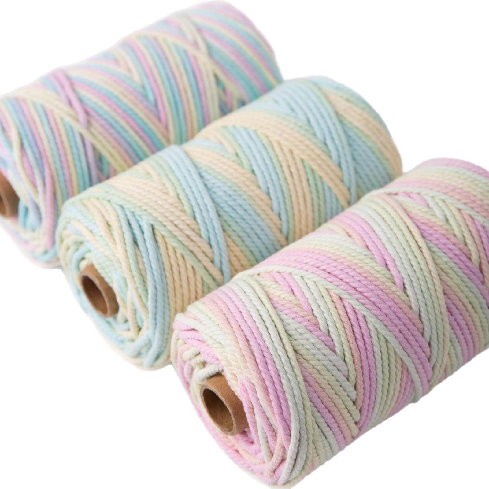 厂家直销3mm渐变色棉绳渐变色棉线macrame手工编织绳100米一卷,居家布艺,绳子,淘宝优惠券,粉丝福利购,淘宝优惠卷