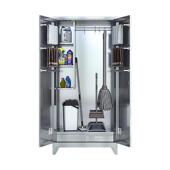 不锈钢清洁柜拖把柜卫生工具保洁柜收纳防锈储物柜学校家用置物柜