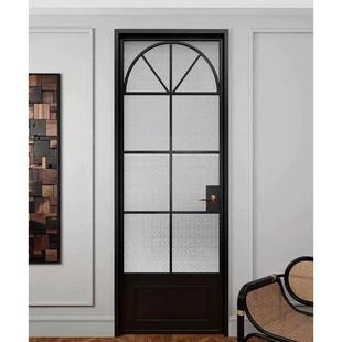 上海极窄卫生间平开门铝合金包门套厨房间中空双层钢化玻璃推拉门