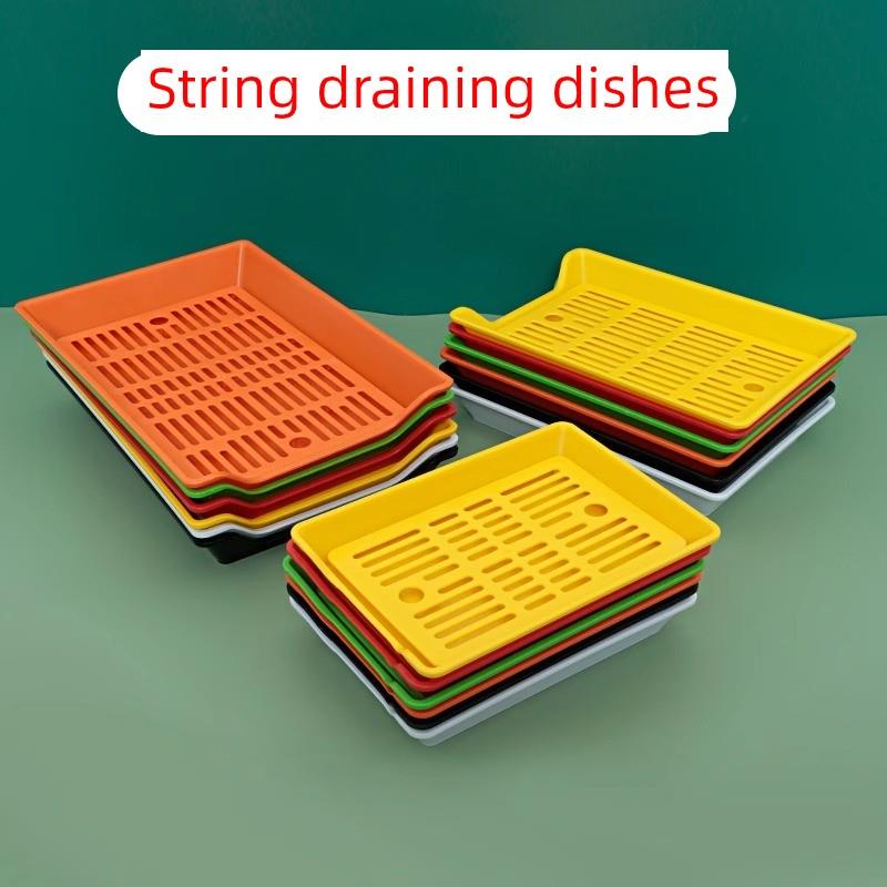 塑料排水板火锅烧烤店串香盘矩形炒串展示柜商业服务盘